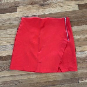 Red skirt with zipper detail